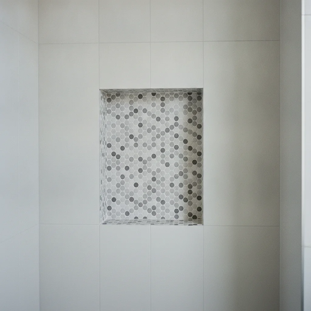 Habiller une niche de douche en mosaïque adhésive